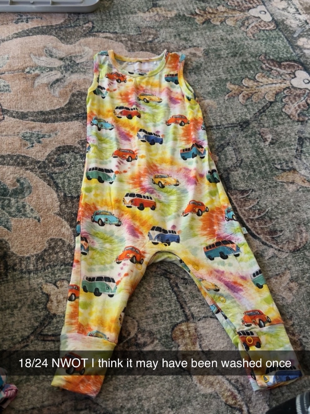 Posh Peanut Multicolor Tie-Dye Van Romper